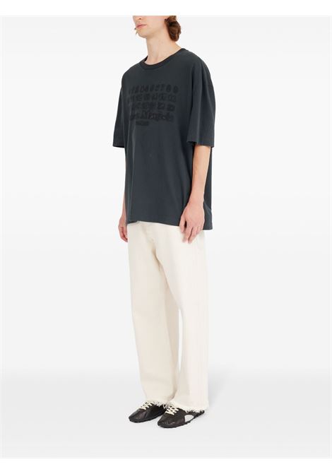 t-shirt logo ricamato unisex nera MAISON MARGIELA | S50GC0705 S24567969